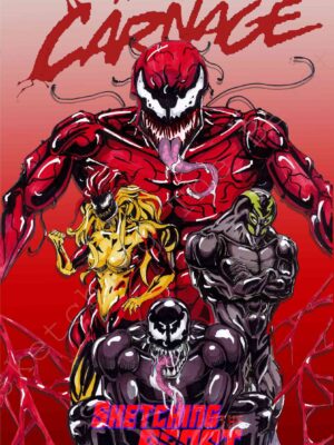 Absolute Carnage Symbiote Family Downloadable Phone Wallpaper